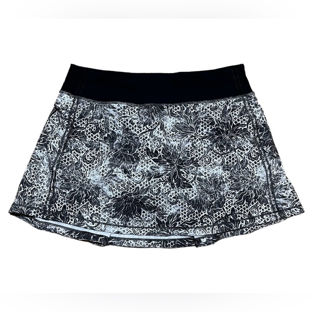 Lululemon Pace Revival Skirt II In Masked Lace Starlight Black W8852T Sz 6 Tall